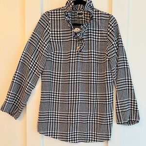 Mud Pie Black and White Houndstooth Blouse